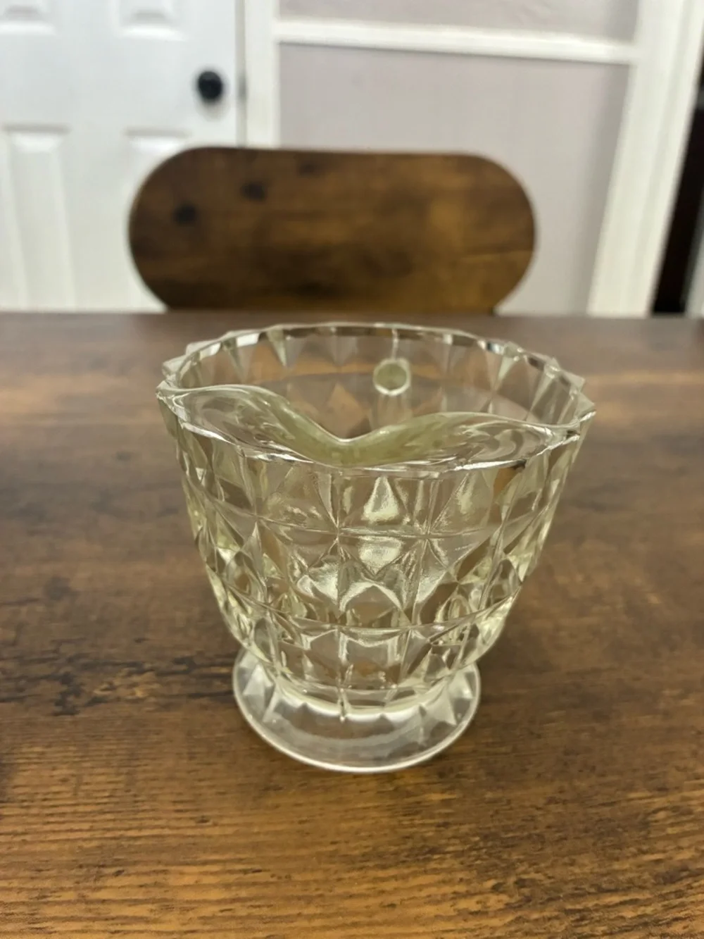 Vintage Windsor Depression Glass Footed Creamer
